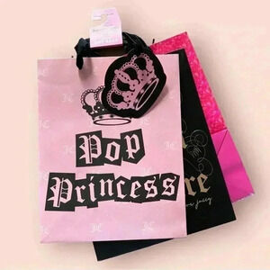 Juicy Couture Home 3 Piece Gift Bag Set With Gift Tags Velvet Handles